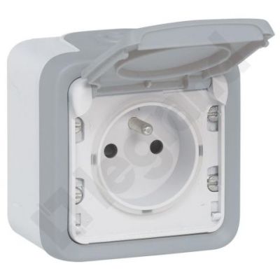 Plexo55 Gniazdo pojedyncze hermetyczne IP55 natynkowe KOMPLET szary 069731 LEGRAND (069731)