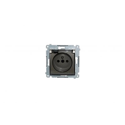 Simon 54 Gniazdo wtyczkowe do wersji IP44 Z USZCZELKĄ 16A 250V zaciski śrubowe klapka transparentna złoty mat *Uszczelka do ramek S54 PREMIUM DGZ1BZ.01/44A KONTAKT (DGZ1BZ.01/44A)