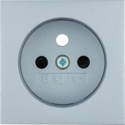 BERKER B.Kwadrat/B.7 Płytka czołowa z przysłoną styków do gniazda z uziemieniem aluminium mat lakierowana 3965768994 HAGER (3965768994)
