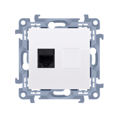 Simon 10 Gniazdo komputerowe pojedyncze RJ45 kategoria 5e biały C51.01/11 KONTAKT (C51.01/11)