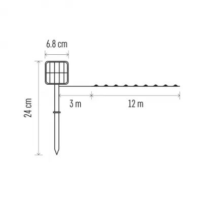 Lampki świąteczne 120 LED nano łezki z panelem solarnym miedź 12 m ciepła biel timer EMOS (D3ZW01)