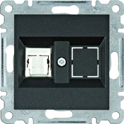 lumina Gniazdo komputerowe pojedyncze RJ45 kat.5e UTP czarny WL2113 HAGER (WL2113)