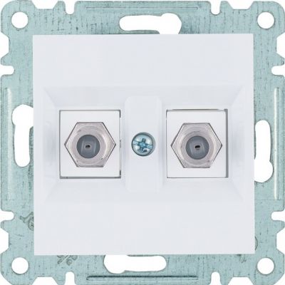 lumina Złącze podwójne typu F biały WL3260 HAGER (WL3260)