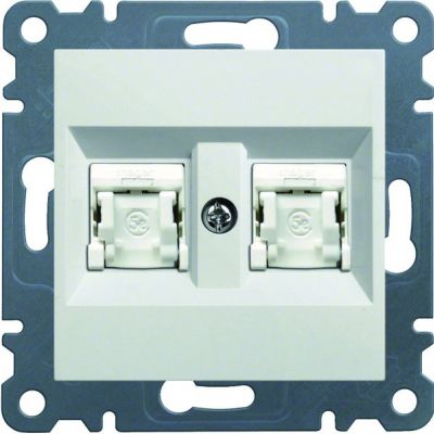 lumina Gniazdo komputerowe podwójne RJ45 kat.6 FTP biały WL2180 HAGER (WL2180)