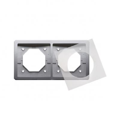 Simon Basic Standard Ramka 2-krotna do wersji bryzgoszczelnej IP44 z kompletem uszczelek stal inox BMR2B/21 KONTAKT (BMR2B/21)