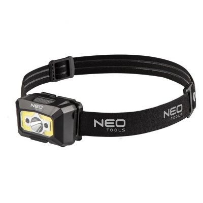 Latarka czołowa akumulatorowa USB 250 lm COB LED + czujnik ruchu 99-073 NEO TOOLS (99-073)