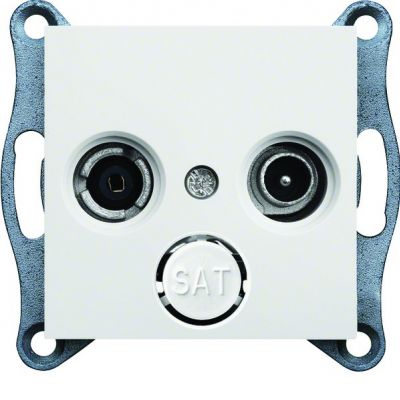 lumina Gniazdo RTV przelotowe biały WL3020 HAGER (WL3020)