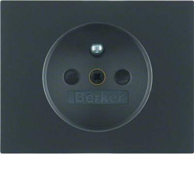 BERKER K.1 Płytka czołowa z przysłoną styków do gniazda z uziemieniem antracyt mat lakierowana 3965757006 HAGER (3965757006)