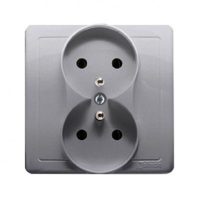 Simon Basic Gniazdo wtyczkowe z uziemieniem podwójne monoblok 16A 250V zaciski śrubowe stal inox *Kompletne - nie do ramek BMGZ2/21 KONTAKT (BMGZ2/21)