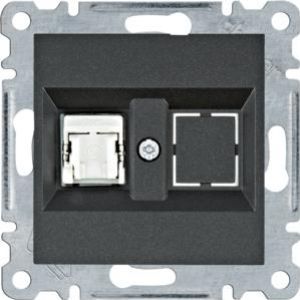 lumina Gniazdo komputerowe pojedyczne RJ45 kat.5e FTP, czarny HAGER (WL2133)