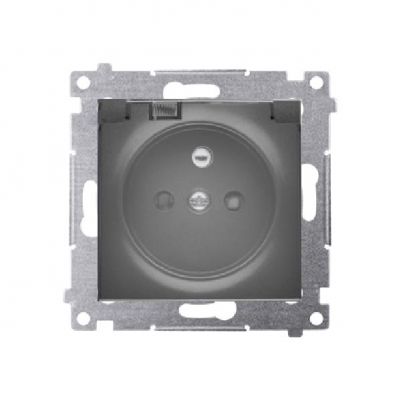 Simon 54 Gniazdo wtyczkowe do wersji IP44 Z USZCZELKĄ 16A 250V zaciski śrubowe klapka transparentna czarny *Uszczelka do ramek S54 PREMIUM DGZ1BZ.01/49A KONTAKT (DGZ1BZ.01/49A)