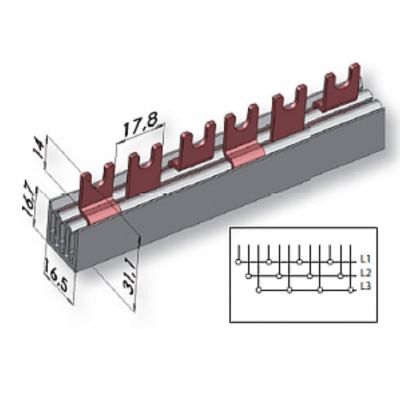 Izolowana szyna zbiorcza IZ10/3F/12 002921140 ETI (002921140)