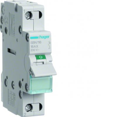 Schaltermodul   Grau   16 A  230 V  Hager SBN116 (SBN116)