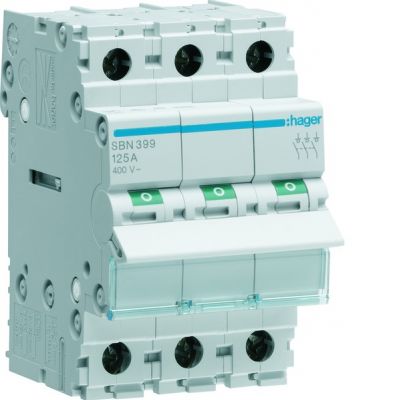 Modułowy rozłącznik izolacyjny 3P 125A 400VAC SBN399 HAGER (SBN399)