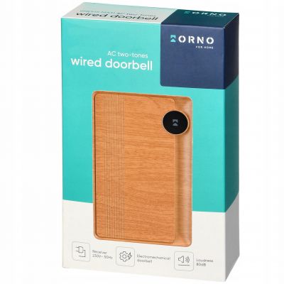 Dzwonek do drzwi przewodowy DING-DONG 80dB kolor dębowy ORNO (OR-DP-MR-176/O)