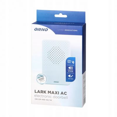 Dzwonek elektroniczny jednotonowy LARK MAXI AC, 230V, biały OR-DP-MR-161/W ORNO (OR-DP-MR-161/W)