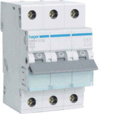 MCB Wyłącznik nadprądowy 6kA 3P B10A MBN310E HAGER (MBN310E)