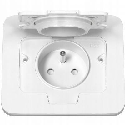 Hermetyczne gniazdo elektryczne prostokątne IP55 1x2P+Z(French) białe ORNO (OR-GM-9031/W)