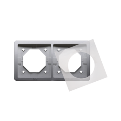 Simon Basic Standard Ramka 2-krotna do wersji bryzgoszczelnej IP44 z kompletem uszczelek stal inox BMR2B/21 KONTAKT (BMR2B/21)