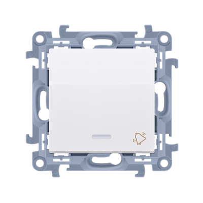 Simon 10 Przycisk dzwonek z podświetleniem LED 10A 250V zaciski śrubowe biały CD1L.01/11 KONTAKT (CD1L.01/11)
