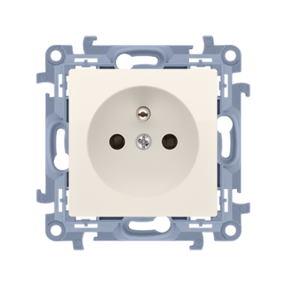 Simon 10 Gniazdo wtyczkowe z uziemieniem pojedyncze 16A 250V zaciski śrubowe krem CGZ1.01/41 KONTAKT (CGZ1.01/41)