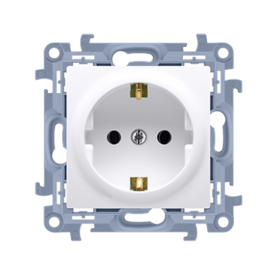 Simon 10 Gniazdo wtyczkowe Schuko pojedyncze 16A 250V zaciski śrubowe biały CGSZ1.01/11 KONTAKT (CGSZ1.01/11)