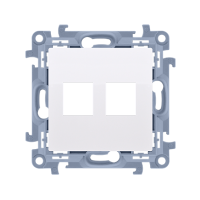 Simon 10 Pokrywa gniazd teleinformatycznych na Keystone płaska podwójna biały CKP2.01/11 KONTAKT (CKP2.01/11)
