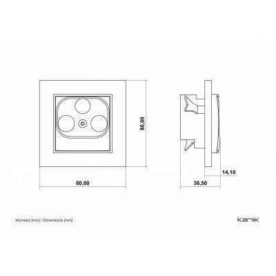 KARLIK MINI Gniazdo antenowe RTV-SAT końcowe 1,5dB taupe 60MGS (60MGS)