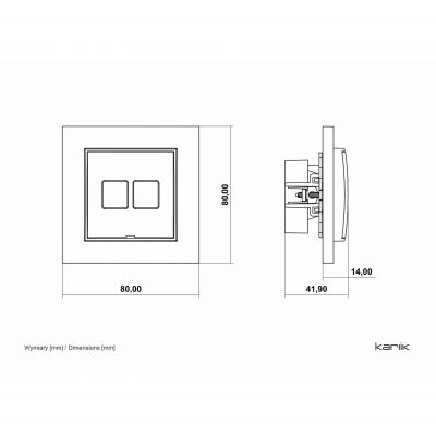 KARLIK MINI Gniazdo podwójne komputerowe 2xRJ45, kat. 5e, 8-stykowy, bez pola opisowego taupe 60MGKBO-2 (60MGKBO-2)