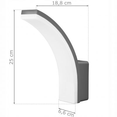 Lampa elewacyjna FRENIT II LED 12W/15W/20W ogrodowa regulowana moc IP65 4000K szara ORNO (AD-OP-6600GLPM4)
