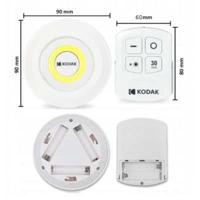 Lampki meblowe KODAK LED, 130lm, IP42, 11 x AAA, pilot, komplet 3 szt. (30421905)