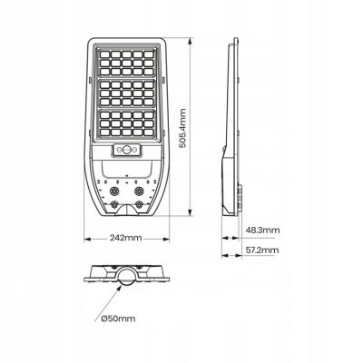 Latarnia Solarna Via 100W 1200lm 6000Kn EKO9094 MILAGRO (EKO9094)