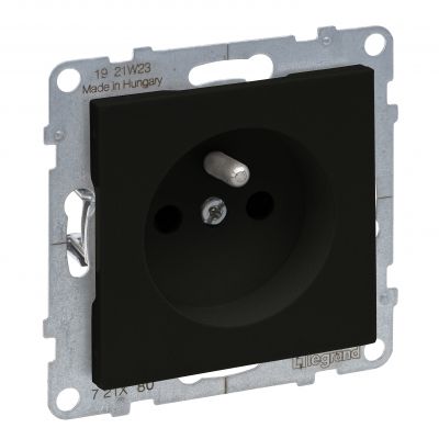 Suno Gniazdo Pojedyncze Z Uziemieniem 2P+Z Z Przesłoną 16A 250 V Zaciski Automatyczne Czarny 721480 LEGRAND (721480)