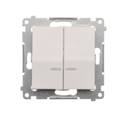 Simon 54 Łącznik świecznikowy z podświetleniem LED i do wersji IP44 10A 250V szybkozłączka biały *Posiada wkładkę DU1W DW5BL.01/11 KONTAKT (DW5BL.01/11)