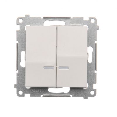 Simon 54 Łącznik świecznikowy z podświetleniem LED i do wersji IP44 16A 250V zaciski śrubowe biały *Posiada wkładkę DU1W DW5ABL.01/11 KONTAKT (DW5ABL.01/11)