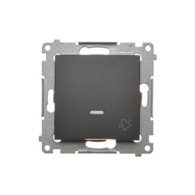 Simon 54 Przycisk „dzwonek” z podświetleniem LED 10A 250V szybkozłączka czarny DD1L.01/49 KONTAKT (DD1L.01/49)