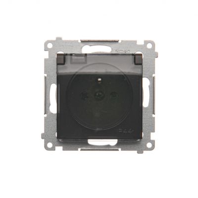 Simon 54 Gniazdo wtyczkowe do wersji IP44 bez uszczelki 16A 250V zaciski śrubowe klapka transparentna brąz mat *Wymagana uszczelka ramki DGZ1BUZ.01/46A KONTAKT (DGZ1BUZ.01/46A)