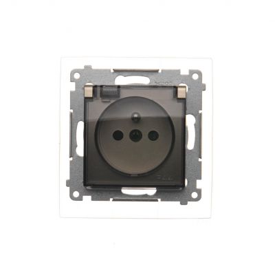 Simon 54 Gniazdo wtyczkowe do wersji IP44 Z USZCZELKĄ 16A 250V zaciski śrubowe klapka transparentna złoty mat *Uszczelka do ramek S54 PREMIUM DGZ1BZ.01/44A KONTAKT (DGZ1BZ.01/44A)