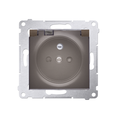 Simon 54 Gniazdo wtyczkowe do wersji IP44 Z USZCZELKĄ 16A 250V zaciski śrubowe klapka transparentna brąz mat *Uszczelka do ramek S54 PREMIUM DGZ1BZ.01/46A KONTAKT (DGZ1BZ.01/46A)