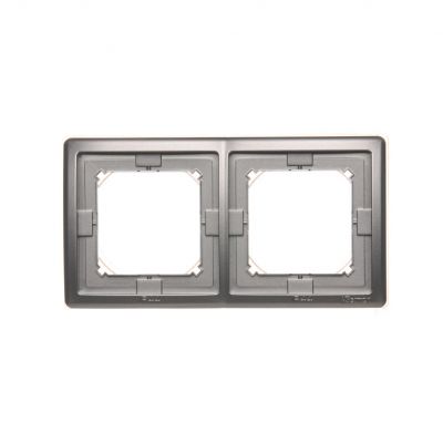 Simon Basic Standard Ramka 2-krotna do wersji bryzgoszczelnej IP44 z kompletem uszczelek stal inox BMR2B/21 KONTAKT (BMR2B/21)