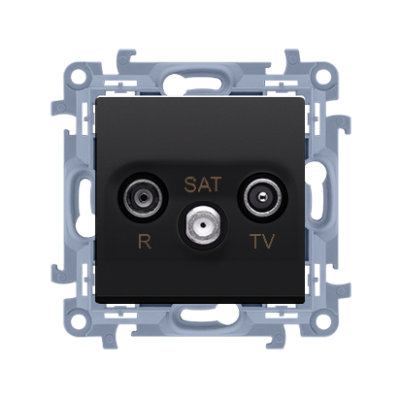 Simon 10 Gniazdo antenowe R-TV-SAT końcowe czarny mat 1x wejście: 5 MHz-24 GHz CASK.01/49 KONTAKT (CASK.01/49)