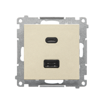 SIMON 55 Ładowarka USB C+A 30W 230V szampański mat TEC2CAQ.01/144 KONTAKT (TEC2CAQ.01/144)