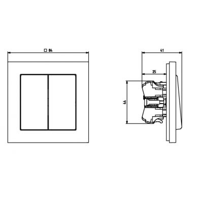 SONATA Łącznik podwójny schodowy CZARNY METALIK ŁP-10R/m/33 OSPEL (ŁP-10R/m/33)