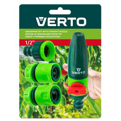 Zestaw ze zraszaczem prostym złączkami przyłączem do kranu 1/2' 15G711 VERTO GTX (15G711)