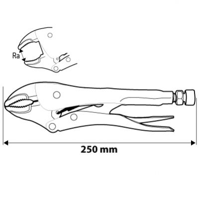 Szczypce zaciskowe uniwersalne 250mm okrągłe szczęki NEO 01-216 GTX (01-216)