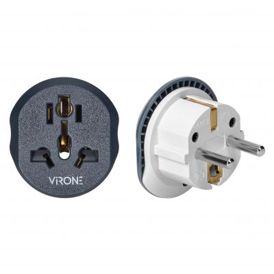 Adapter podróżny - Go to Europe, 230V/13A, uniwersalne gniazdo, wtyczka Uni-Schuko, szary TA-5 ORNO (TA-5)