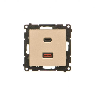 SIMON 55 Ładowarka USB C+A 30W 230V szampański mat TEC2CAQ.01/144 KONTAKT (TEC2CAQ.01/144)
