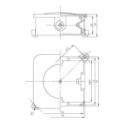 Puszka natynkowa P-2 bez wkładu, IP44 A.0016 PAWBOL (A.0016)