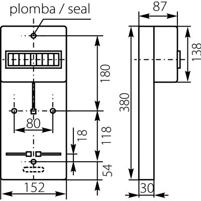 Tablica licznikowa TLR-1F (N+PE) 10.2 OPATÓWEK (10.2)