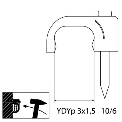 FLOP-10/6 Uchwyt kablowy płaski YDYp 3x1,5 (100szt) 27.106 OPATÓWEK (27.106)